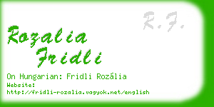 rozalia fridli business card